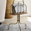 VND6622 ARVIND EXPO-CRAFTS Antique Brass and Wood Media Stand