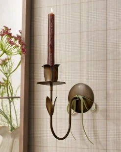 VND6628 Quality Products of India Antique Brass Forged Tulip Wall Sconce