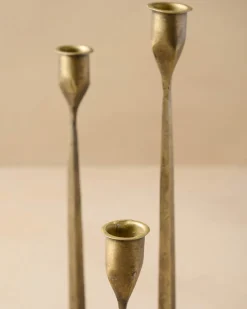 VND7974 Guru Creations Antique Brass Gatecrest Multi Taper Holder