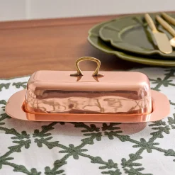 VND7371 True Home Decor Pvt Ltd Antique Copper Butter Dish
