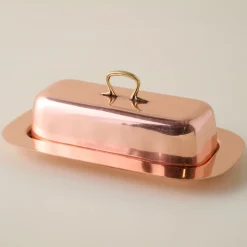 VND7371 True Home Decor Pvt Ltd Antique Copper Butter Dish