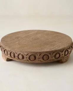 VND6622 ARVIND EXPO-CRAFTS Antiqued Carved Wood Round Riser