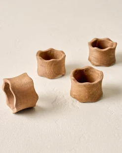 VND6622 ARVIND EXPO-CRAFTS Antiqued Wood Napkin Ring Set of Four