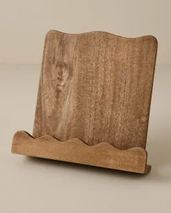 VND6622 ARVIND EXPO-CRAFTS Antiqued Wood Scalloped Cookbook Holder