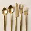 VND6715 VENUS IMPEX Antique Gold Flatware (Set of 5)