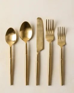 VND6715 VENUS IMPEX Antique Gold Flatware (Set of 5)