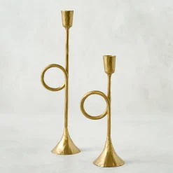 VND0164 Creative Co-op Inc Antique Inspired Trumpet Taper Holder