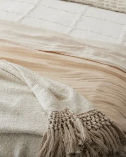 VND7018 Makerspalm, LLC Antique White Essential Tassel Throw