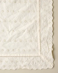 VND6843 KARUR GOLDLINE EXPORTS LLP Antique White Eyelet Napkin Set of Four