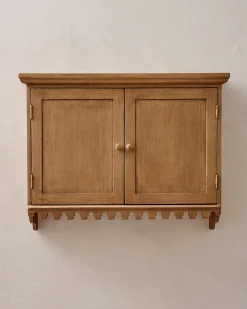 VND8329 Craftmachine India Pvt Ltd Archie Scalloped Wood Wall Cabinet