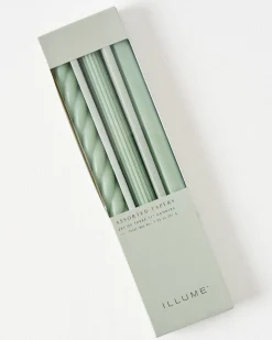 VND2713 Illume Assorted Sage Green Taper Candle Set
