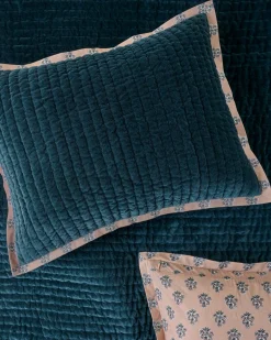 VND8328 FA HOME AND APPAREL PVT LTD Audrey Velvet Block Print Sham - Magical Forest