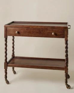 VND8329 Craftmachine India Pvt Ltd Barley Twist Bar Cart
