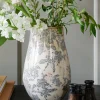 VND0078 K & K Interiors, Inc. Black and White Distressed Vase