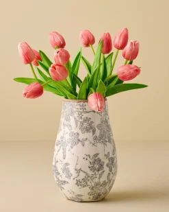 VND0078 K & K Interiors, Inc. Black and White Distressed Vase