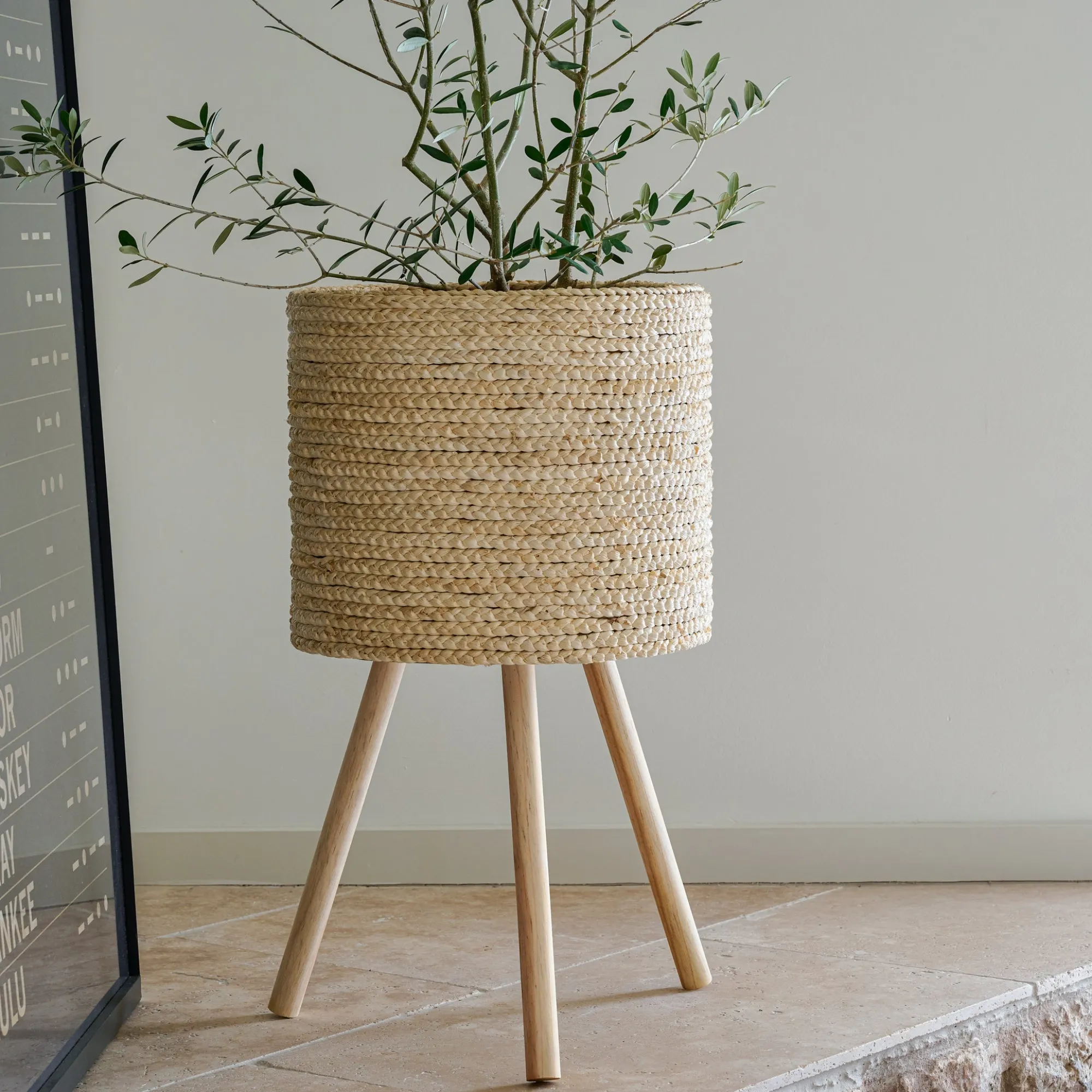VND0092 Melrose International, LLC Bleached Woven Plant Stands