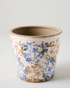 VND0078 K & K Interiors, Inc. Blue and White Distressed Planter