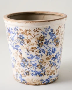 VND0078 K & K Interiors, Inc. Blue and White Distressed Planter