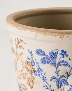 VND0078 K & K Interiors, Inc. Blue and White Distressed Planter
