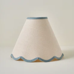 VND6475 StyleCraft Home Collection Blue Wavy Trim Linen Shade