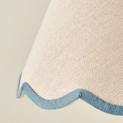 VND6475 StyleCraft Home Collection Blue Wavy Trim Linen Shade