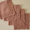 VND6843 KARUR GOLDLINE EXPORTS LLP Blush Eyelet Border Napkin Set of Four