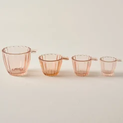 VND6967 S Gopal Overseas Blush Glass Measuring Cup Set