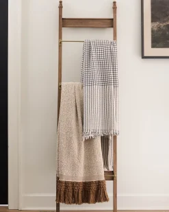 VND8551 MANI ART Brass and Wood Library Ladder