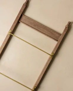 VND8551 MANI ART Brass and Wood Library Ladder