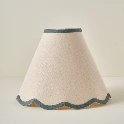 VND6475 StyleCraft Home Collection Charcoal Wavy Trim Linen Shade