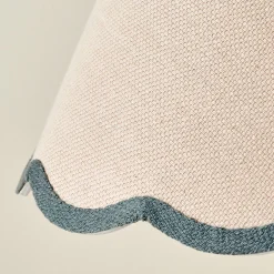 VND6475 StyleCraft Home Collection Charcoal Wavy Trim Linen Shade