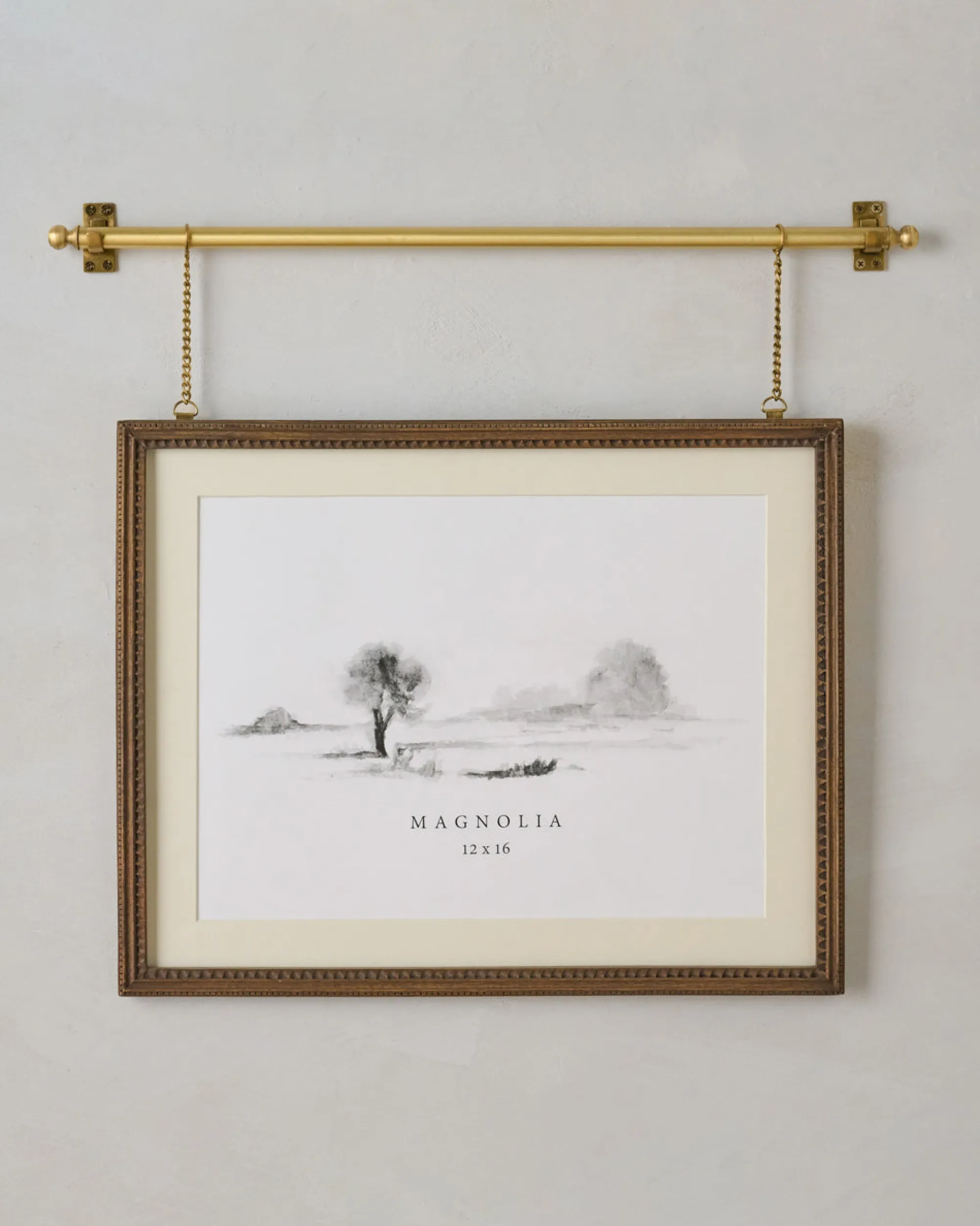 VND8122 R R INDUSTRIES Colleen Wood and Brass Rail Picture Frame