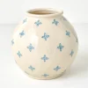 VND6562 Chaozhou Highland Crafts Company Ltd Cream and Blue Luna Vase