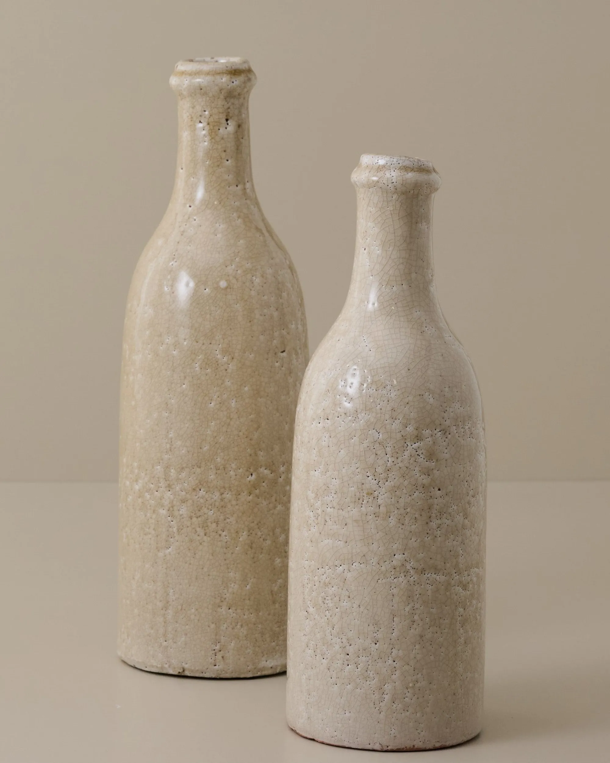 VND0092 Melrose International, LLC Cream Crackle Bottle Vase