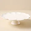 VND0164 Creative Co-op Inc Cream Scalloped Cake Stand