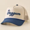 VND8673 Dirt Pile Creative LLC Daggum Navy and Cream Mesh Hat