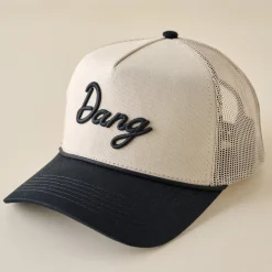 VND8673 Dirt Pile Creative LLC Dang Black and Cream Mesh Hat
