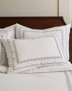VND8328 FA HOME AND APPAREL PVT LTD Daphne Green Cross-Stitch Sham