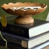 VND7974 Guru Creations Decorative Antiqued Wood Footed Bowl
