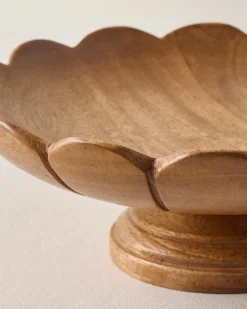 VND7974 Guru Creations Decorative Antiqued Wood Footed Bowl