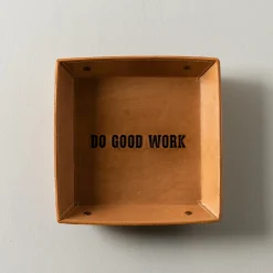 VND0148 Two's Company, Inc. Do Good Work Leather Desk Tray