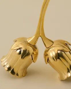VND8550 FINE ARTS AND CRAFTS Double Tulip Brass Bell