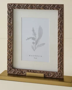 VND8122 R R INDUSTRIES Eleanor Carved Wood and Brass Frame
