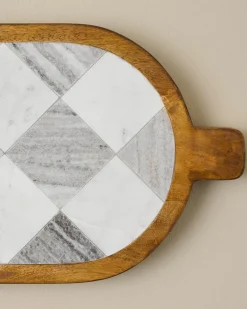 VND8336 SINGHANIA MARBLES PVT.LTD. Everett Checkered Marble Serving Board