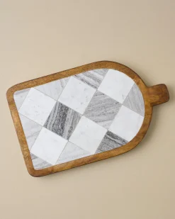 VND8336 SINGHANIA MARBLES PVT.LTD. Everett Checkered Marble Serving Board