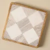 VND8336 SINGHANIA MARBLES PVT.LTD. Everett Checkered Marble Trivet