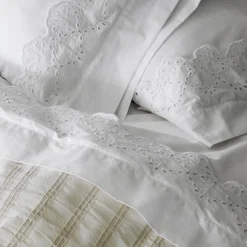 VND8328 FA HOME AND APPAREL PVT LTD Eyelet Scallop Edge Sheet Set
