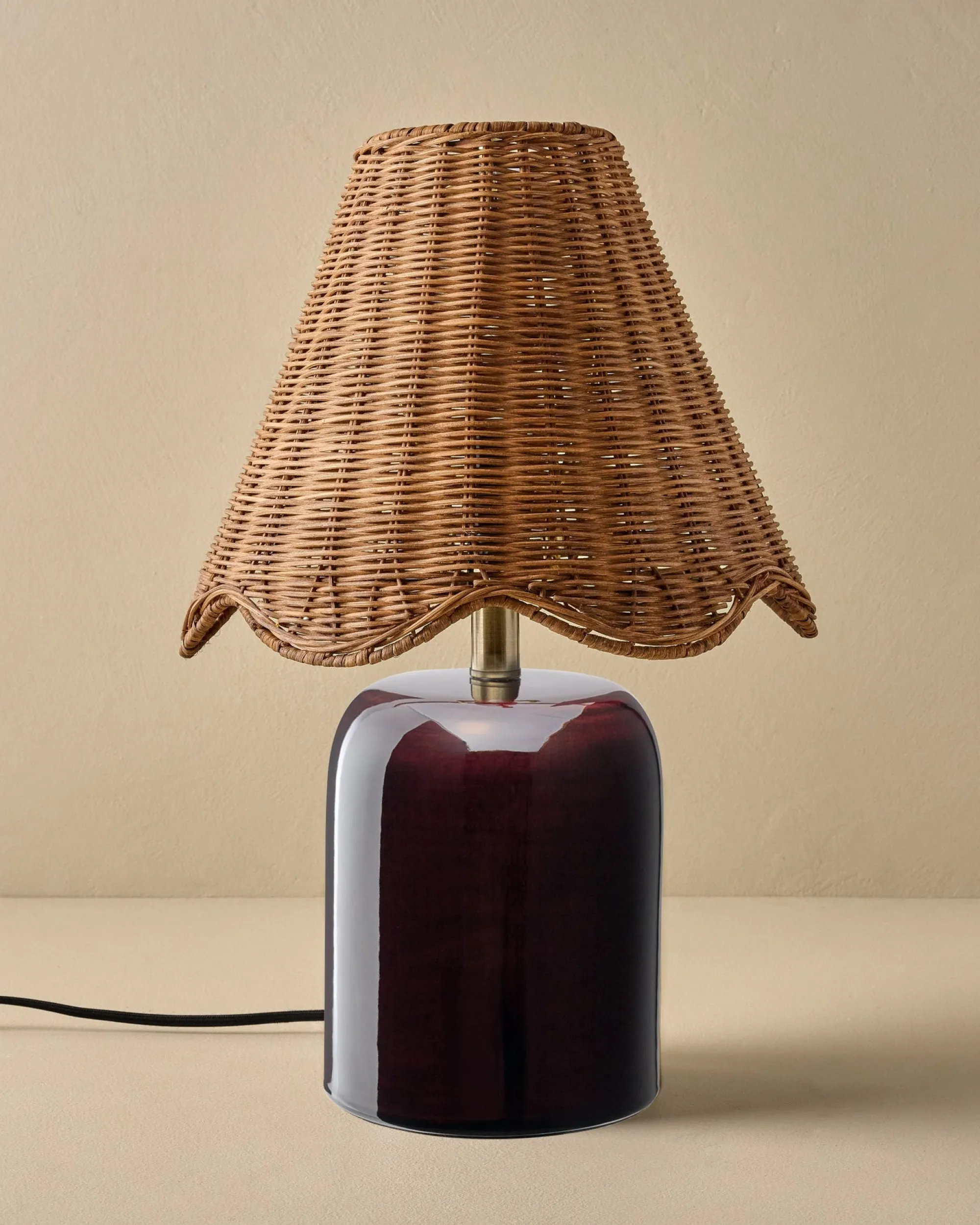 VND6475 StyleCraft Home Collection Farrah Table Lamp - Deep Burgundy