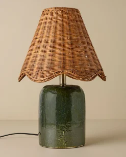 VND6475 StyleCraft Home Collection Farrah Table Lamp - Textured Green