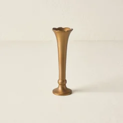 VND6624 GULATI EXPORTS Flannery Scalloped Brass Bud Vase